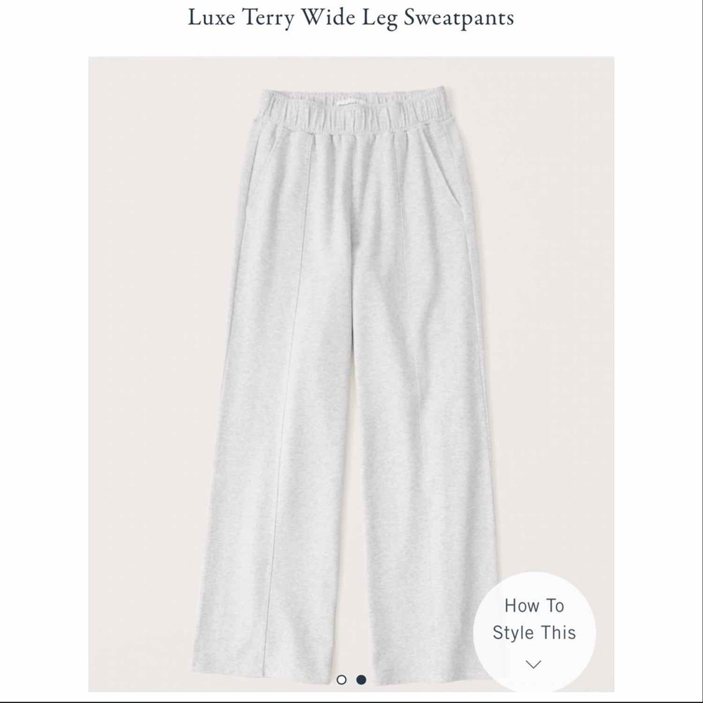 A&F Abercrombie & Fitch Luxe Terry Wide Leg Sweatpants
